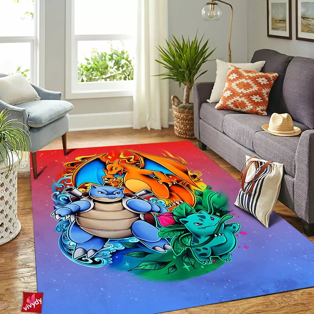 Charizard Blastoise Ivysaur Rectangle Rug