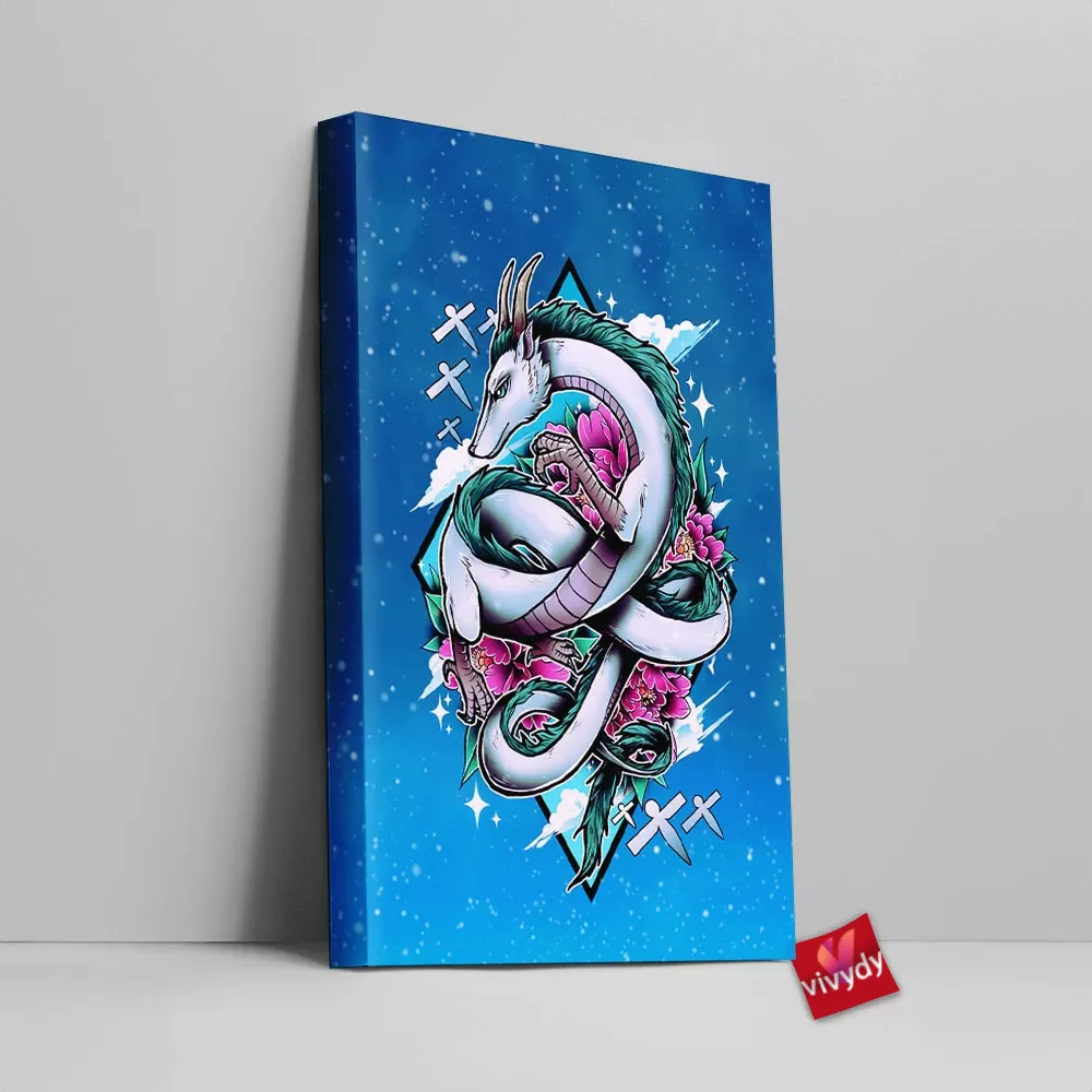 Haku Dragon Canvas Wall Art