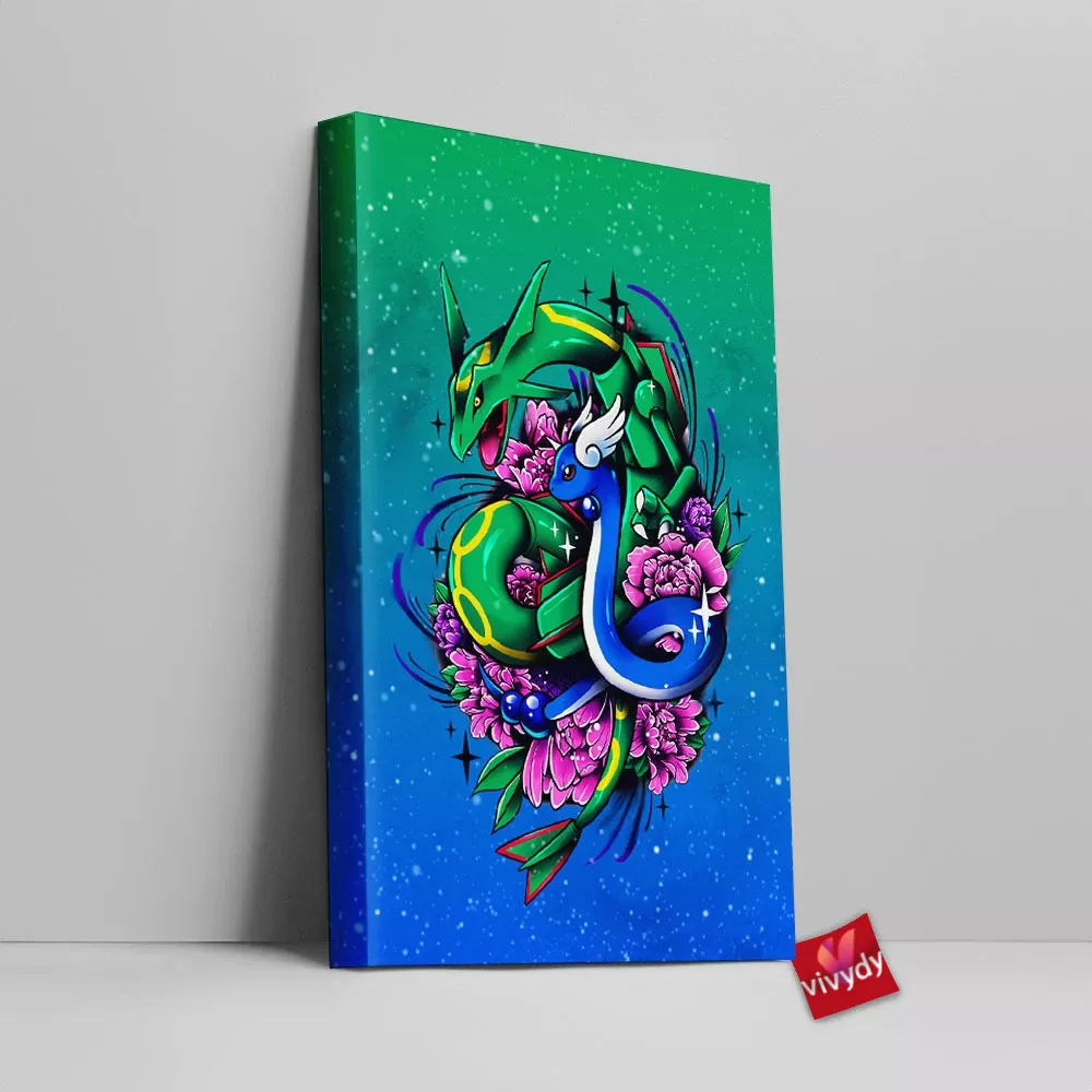 Dragonair Rayquaza Canvas Wall Art