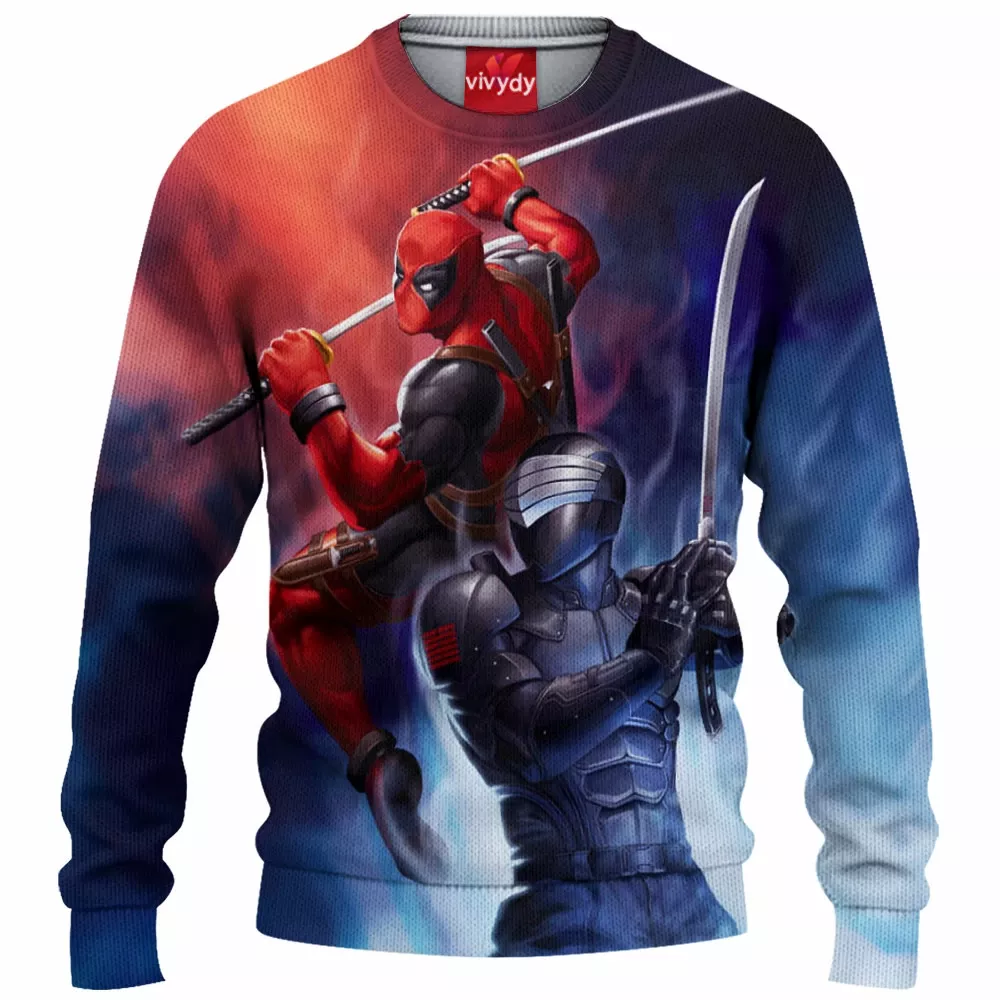 Snake Eyes Vs Deadpool Knitted Sweater