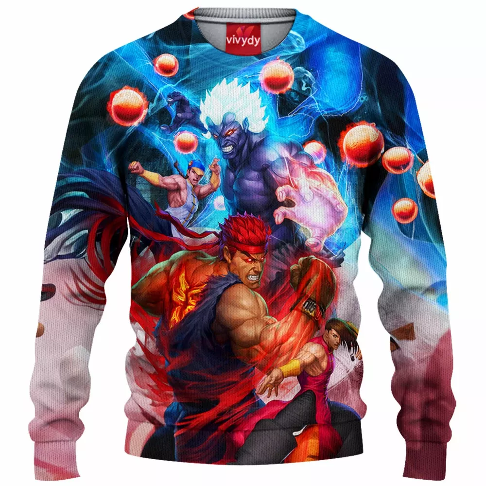 Oni Akuma Vs Evil Ryu Knitted Sweater