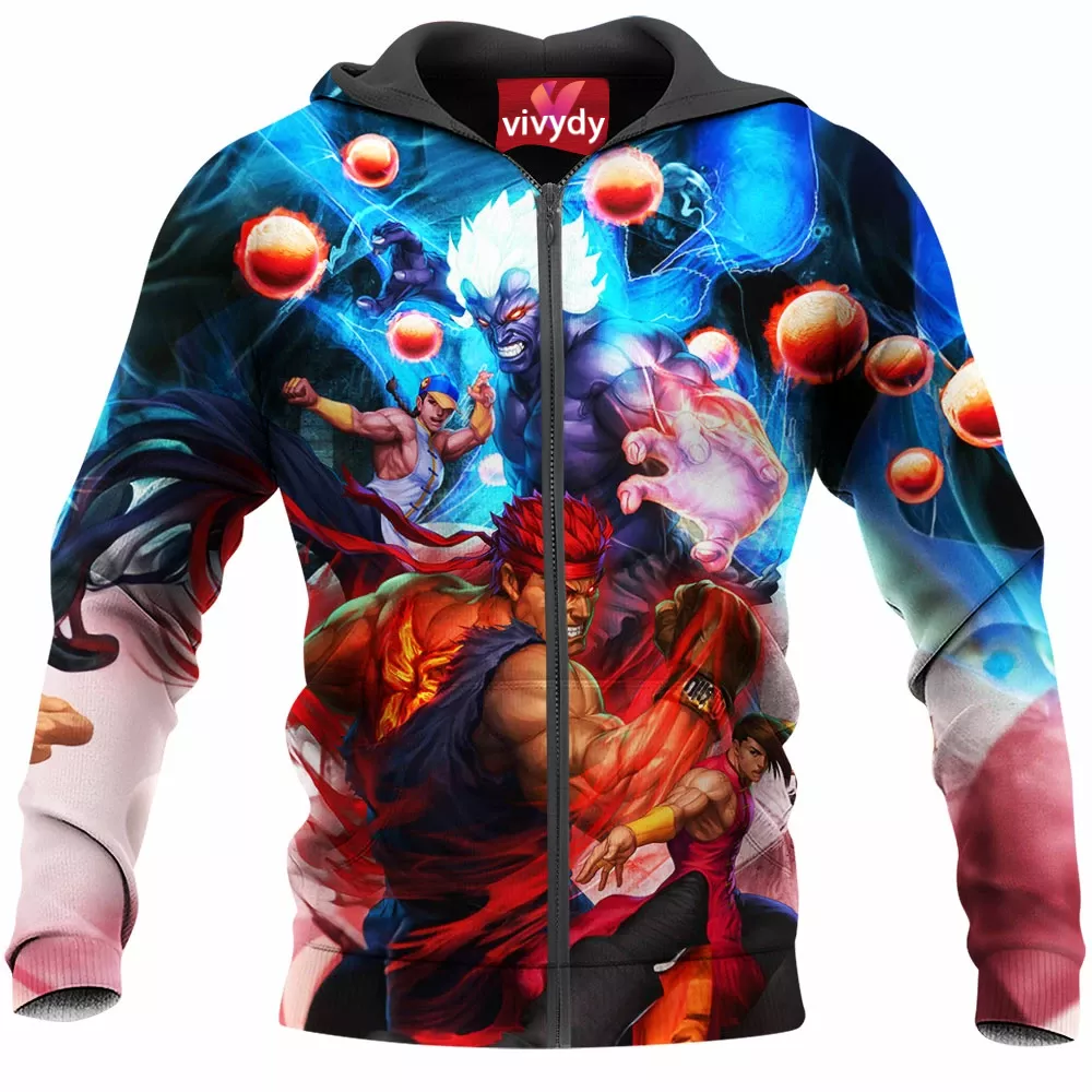 Oni Akuma Vs Evil Ryu Zip Hoodie