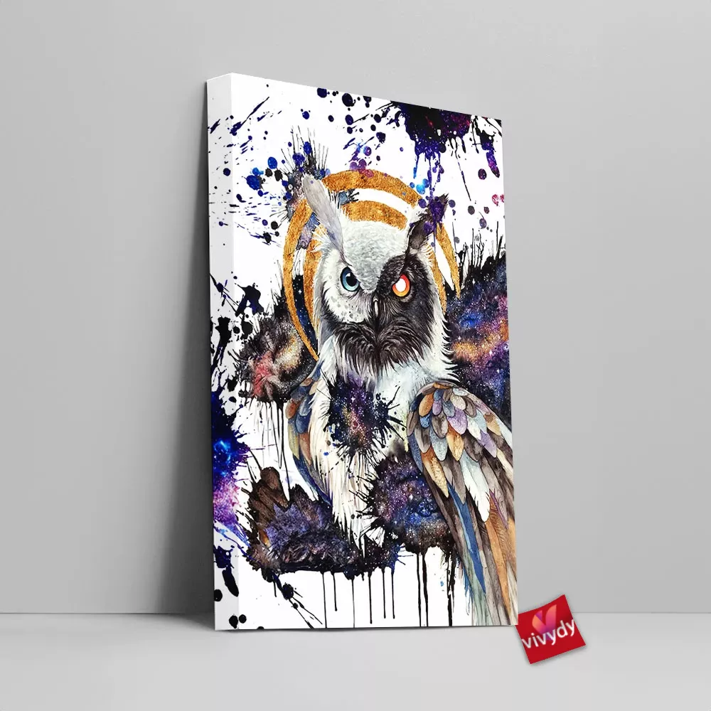 Galaxy Owl Canvas Wall Art