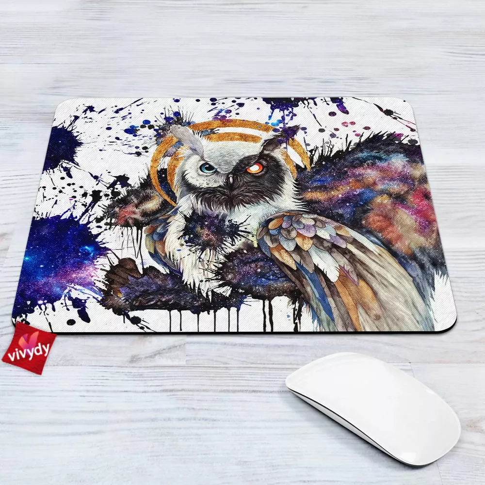 Galaxy Owl Mouse Pad