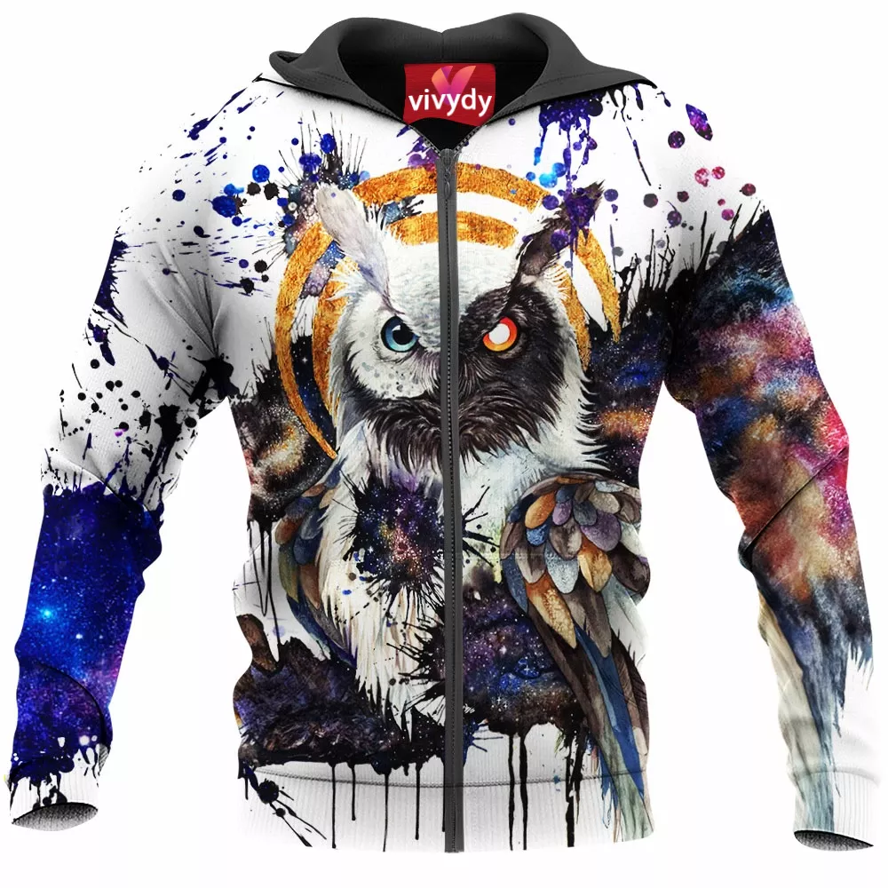 Galaxy Owl Zip Hoodie