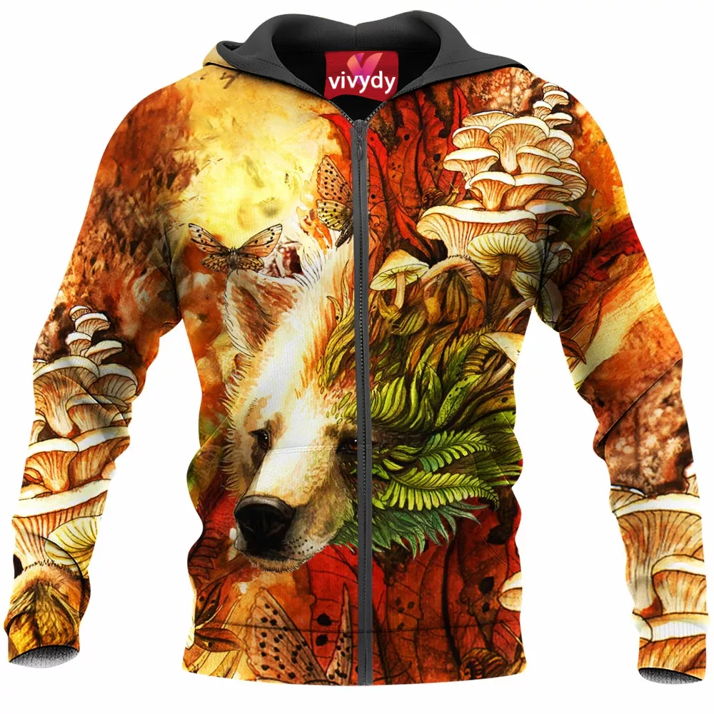 Autumn Spirit Bear Zip Hoodie