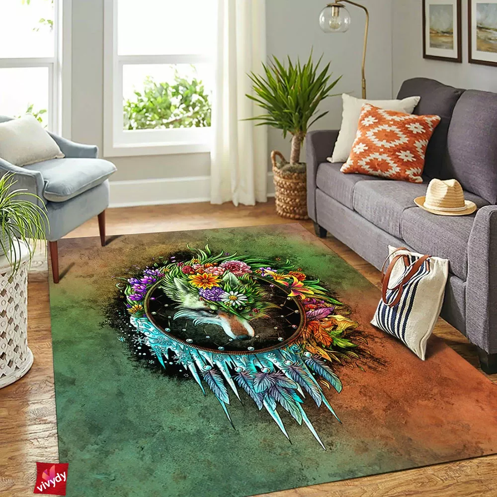 Wolf Dreamcatcher Rectangle Rug