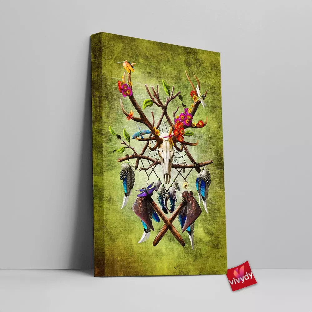 Native American Dreamcatcher V3 Canvas Wall Art