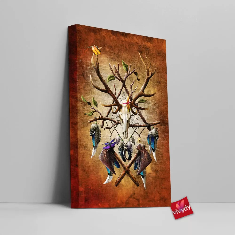 Native American Dreamcatcher V1 Canvas Wall Art