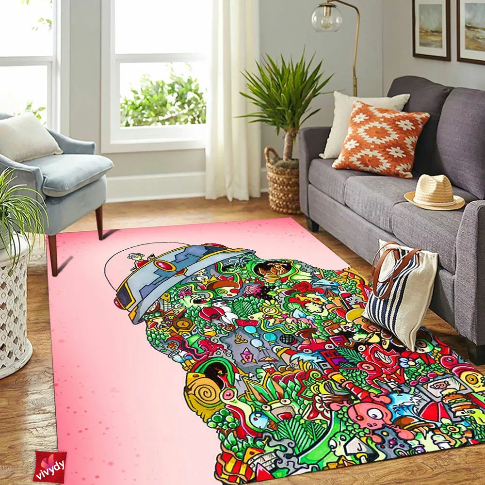 Doodle Ufo Rectangle Rug