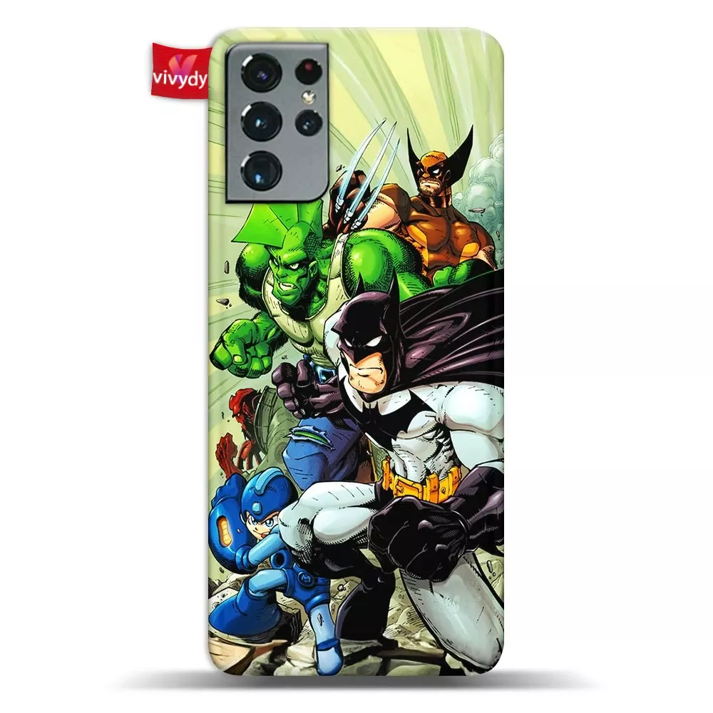 Batman Megaman Wolverine Phone Case Samsung