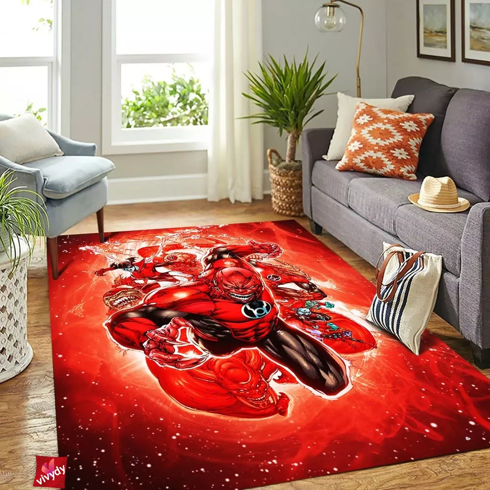 Red Lantern Rectangle Rug