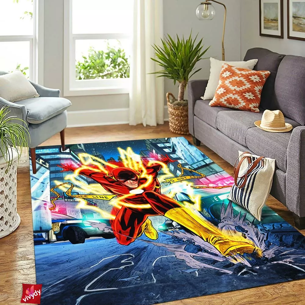 The Flash Comic Rectangle Rug