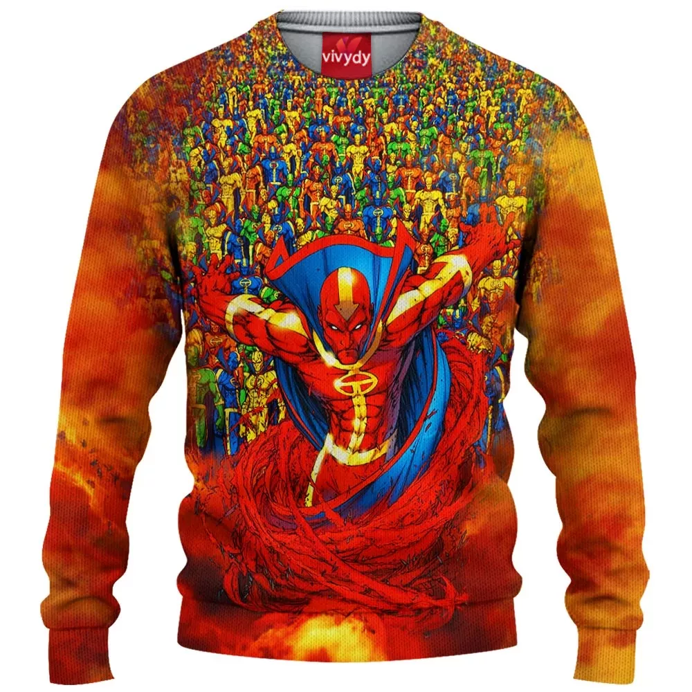 Red Tornado Comic Knitted Sweater