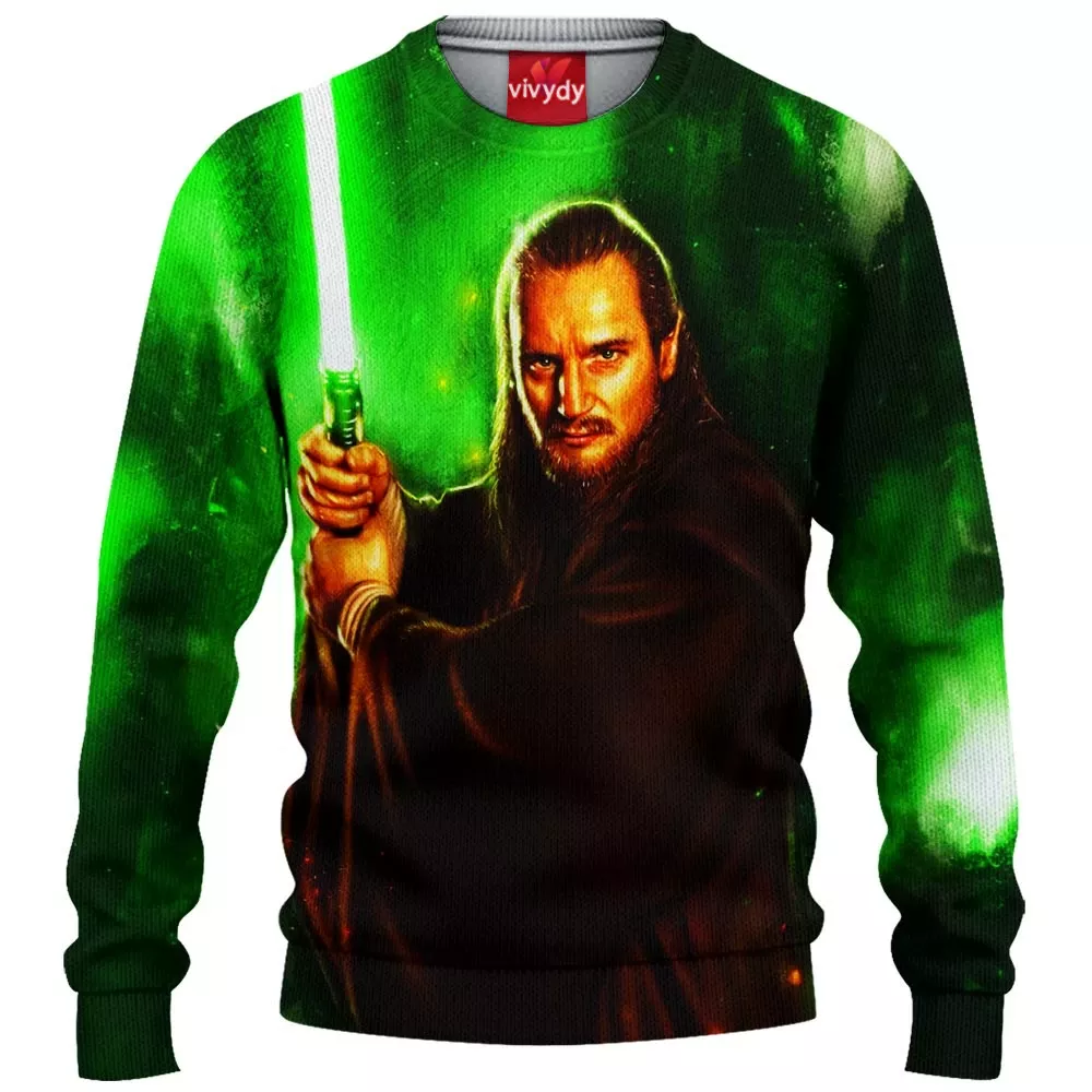 Qui-Gon Jinn Star War Movie Comic Knitted Sweater