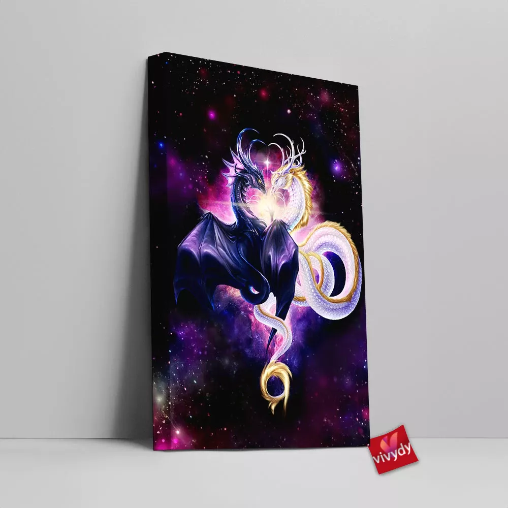 Yin Yang Dragon Canvas Wall Art