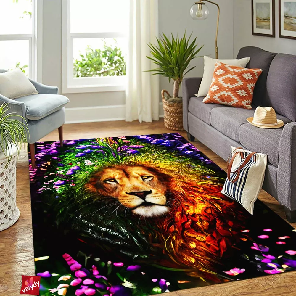 Spirit Of The Seasons Lion Rectangle Rug