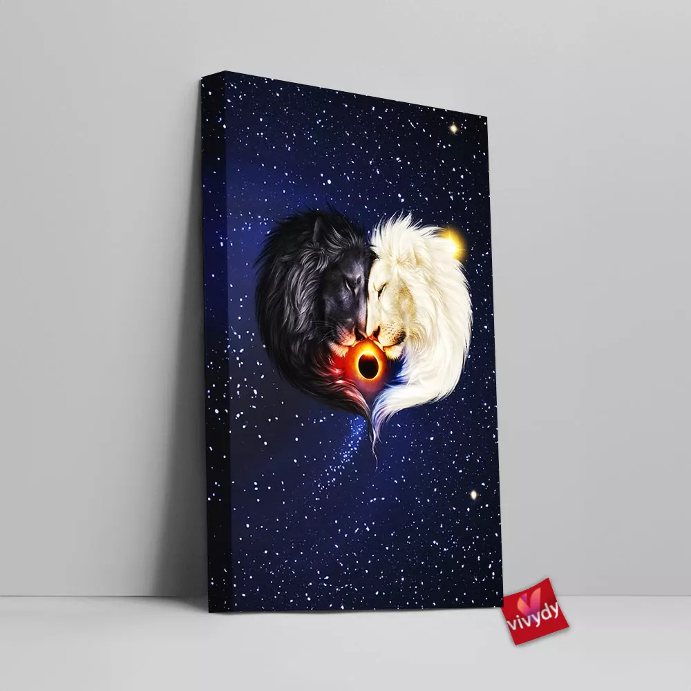 Yin Yang Lion Canvas Wall Art