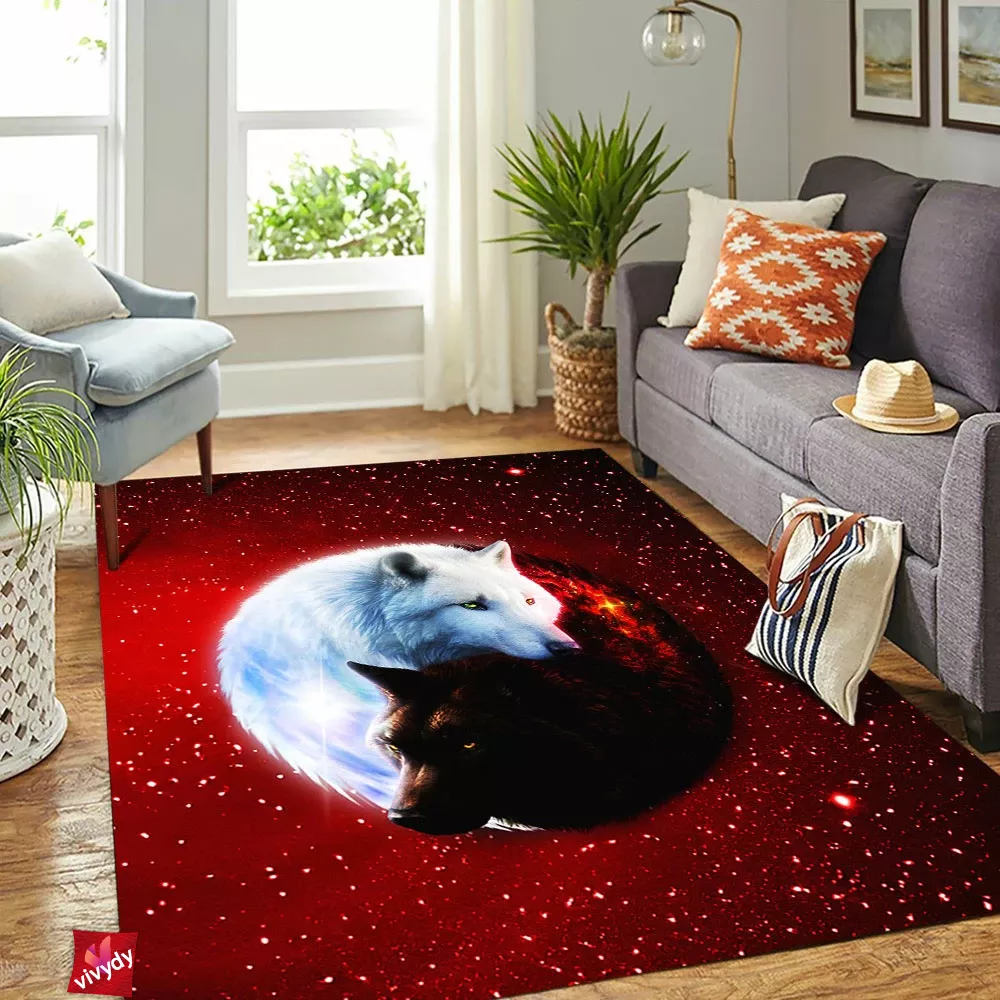 Wolf Mates Rectangle Rug