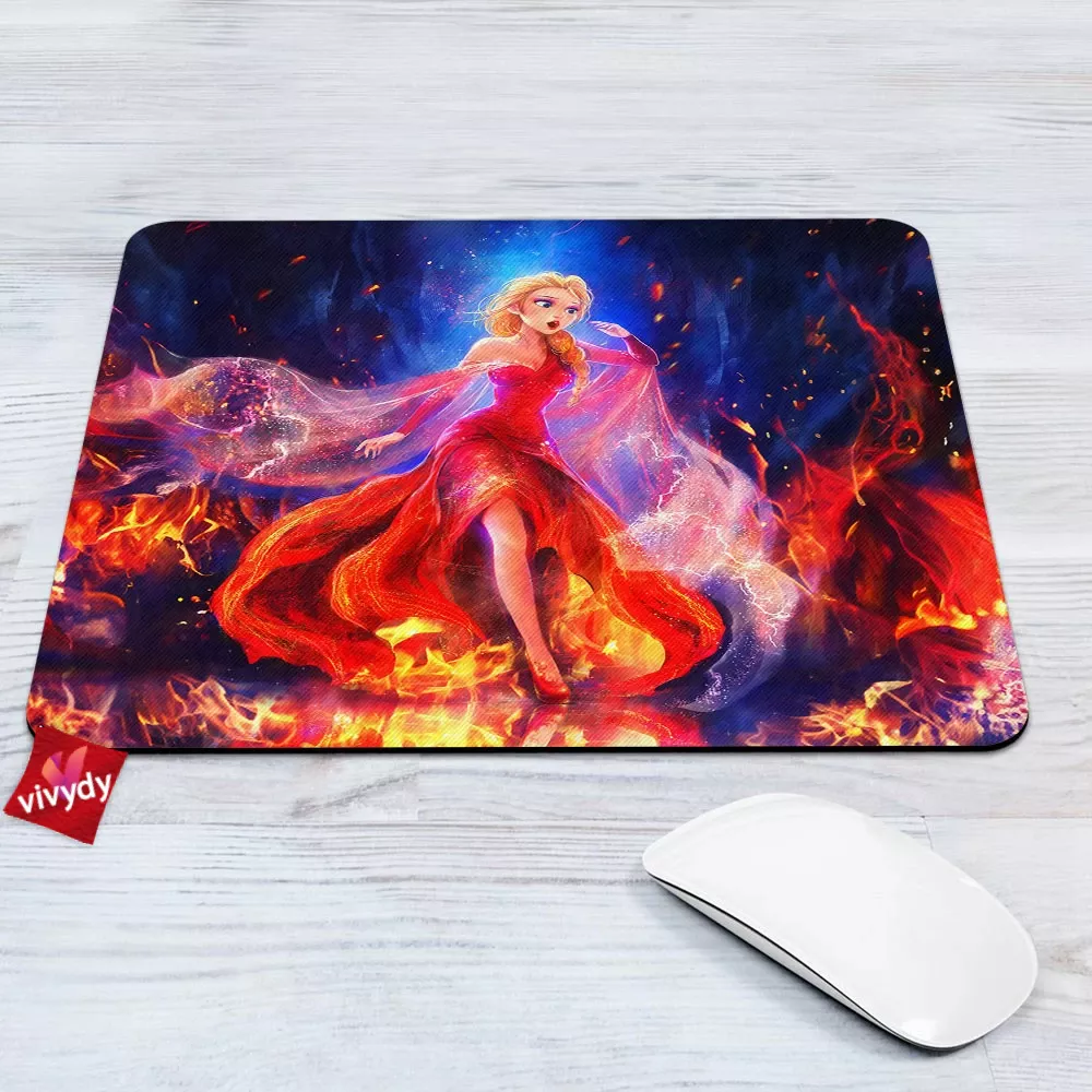 The Queen On Fire Elsa Mouse Pad