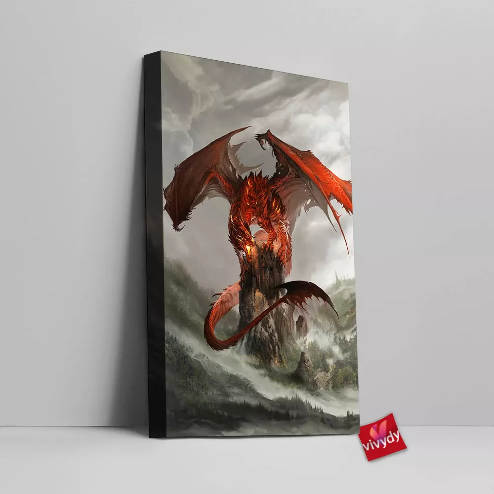 Red Dragon Canvas Wall Art