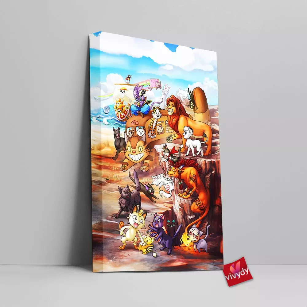 Pop Culture Cats Canvas Wall Art