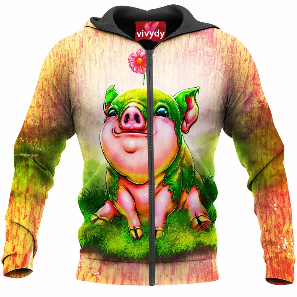 Moss Piglet Zip Hoodie