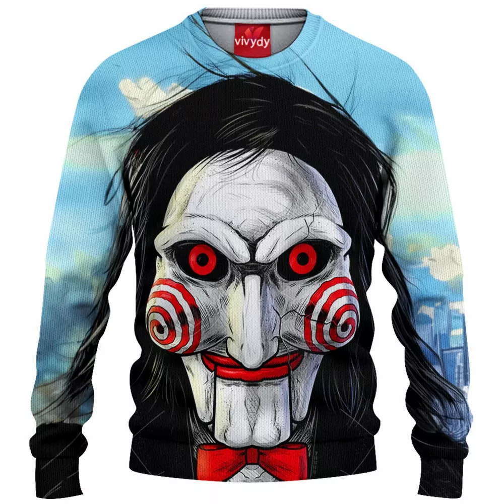 Billy The Puppet Jigsaw Knitted Sweater