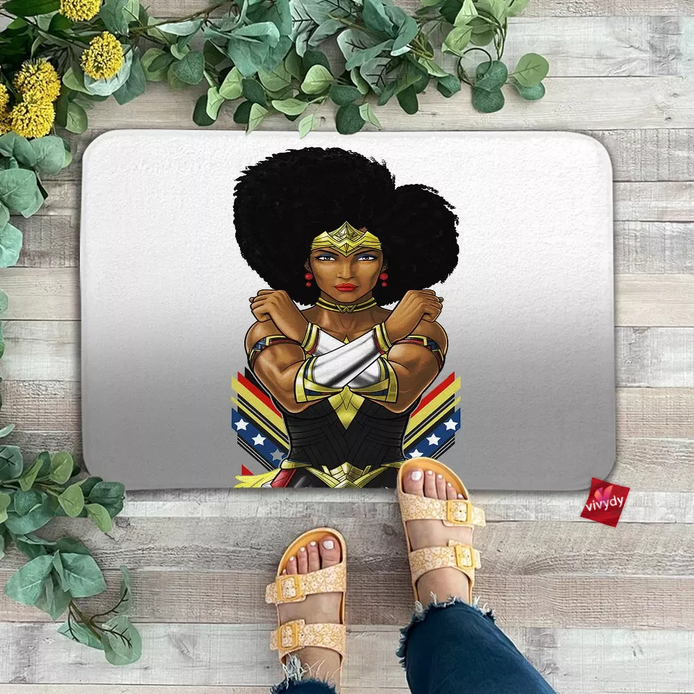 Black Wonder Woman Doormat