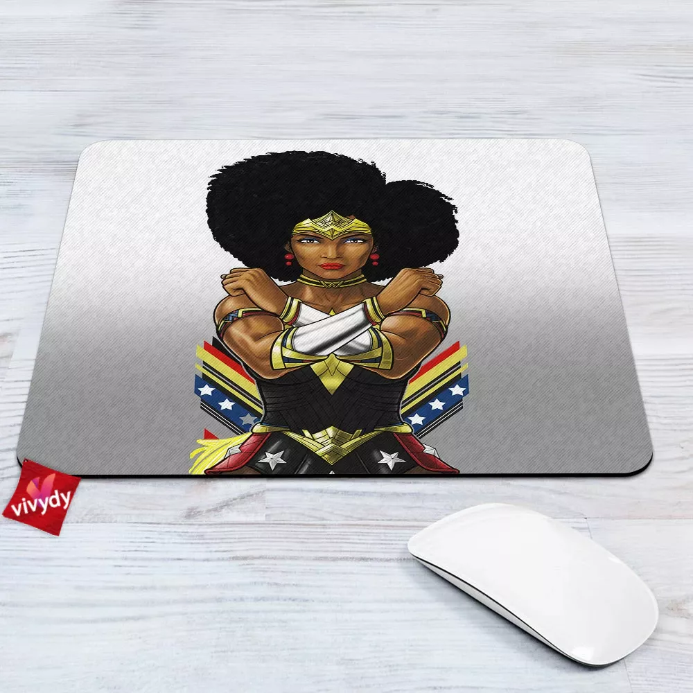 Black Wonder Woman Mouse Pad