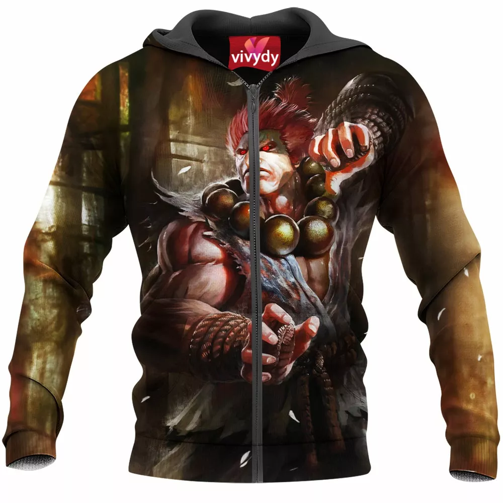 Akuma Street Fighter Zip Hoodie