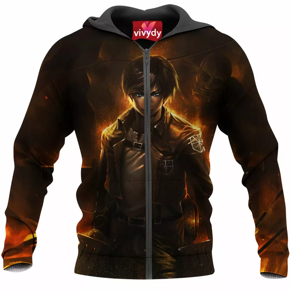 Eren Attack On Titans Zip Hoodie