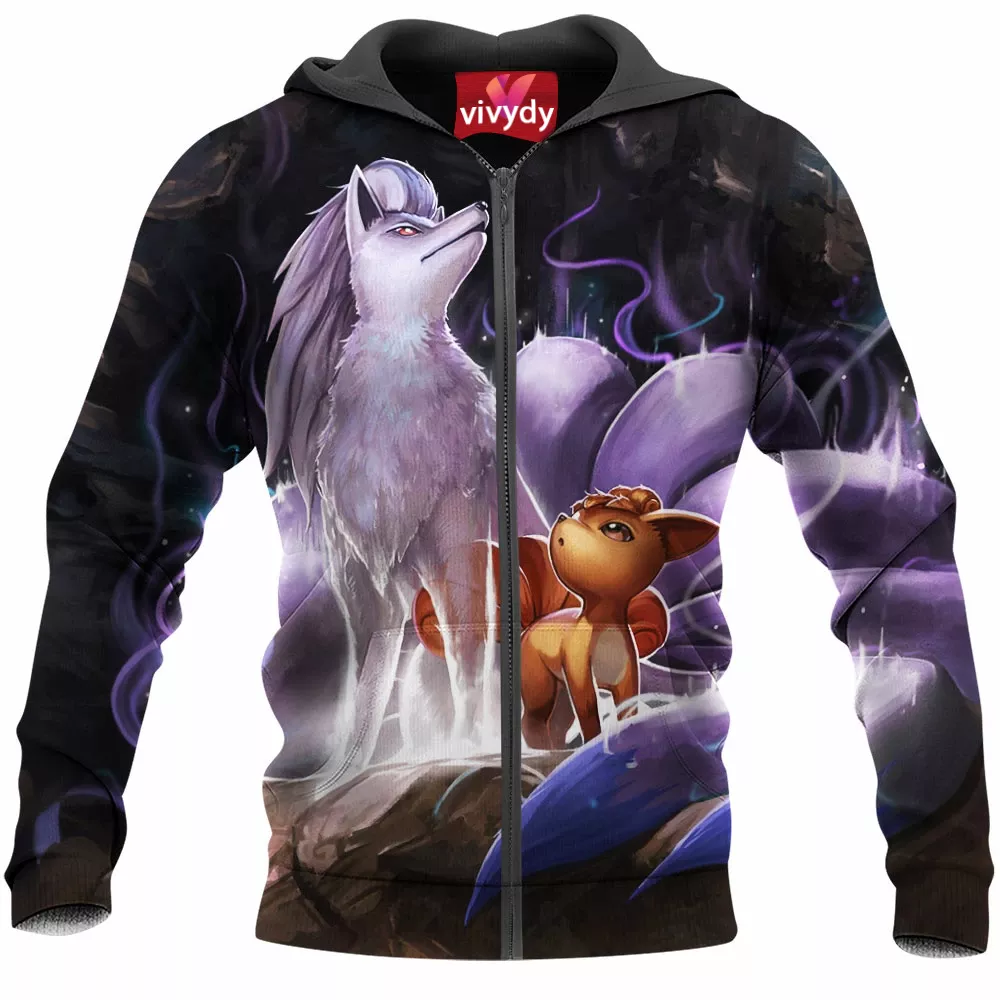 Vulpix And Ninetales Zip Hoodie