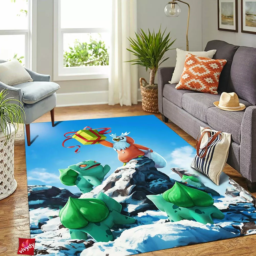 Bulbasaur Christmas Rectangle Rug