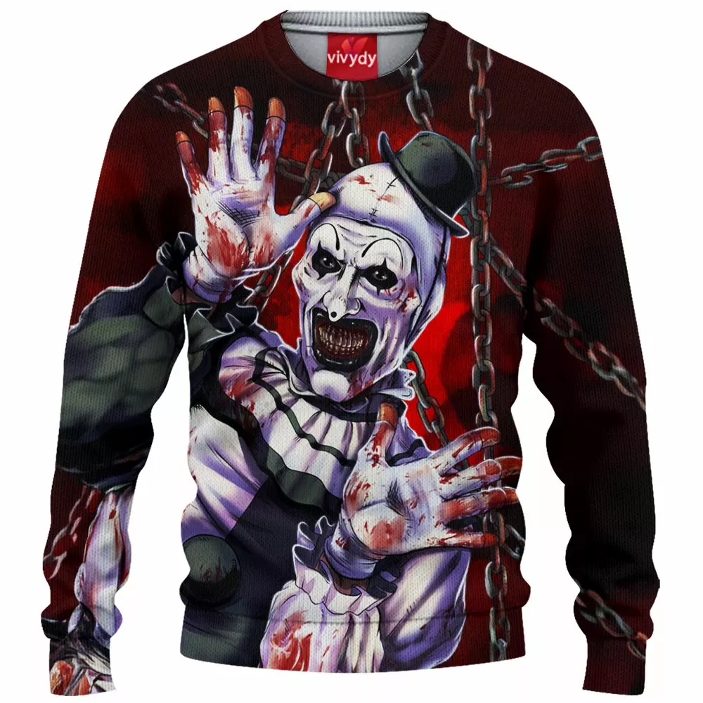 Art The Clown Knitted Sweater