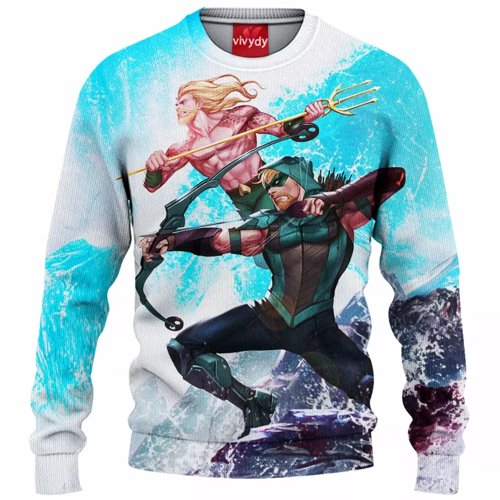 Aquaman And Green Arrow Knitted Sweater