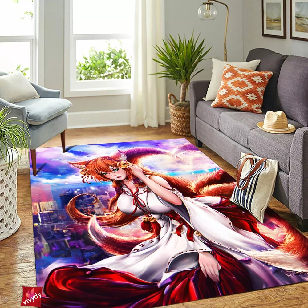 Fox Girl Rectangle Rug