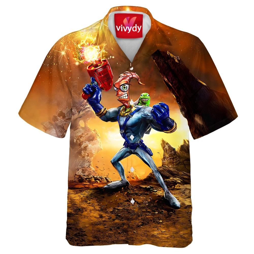 Earthworm Jim Hawaiian Shirt