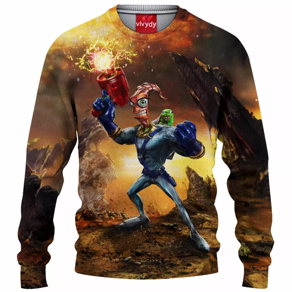 Earthworm Jim Knitted Sweater