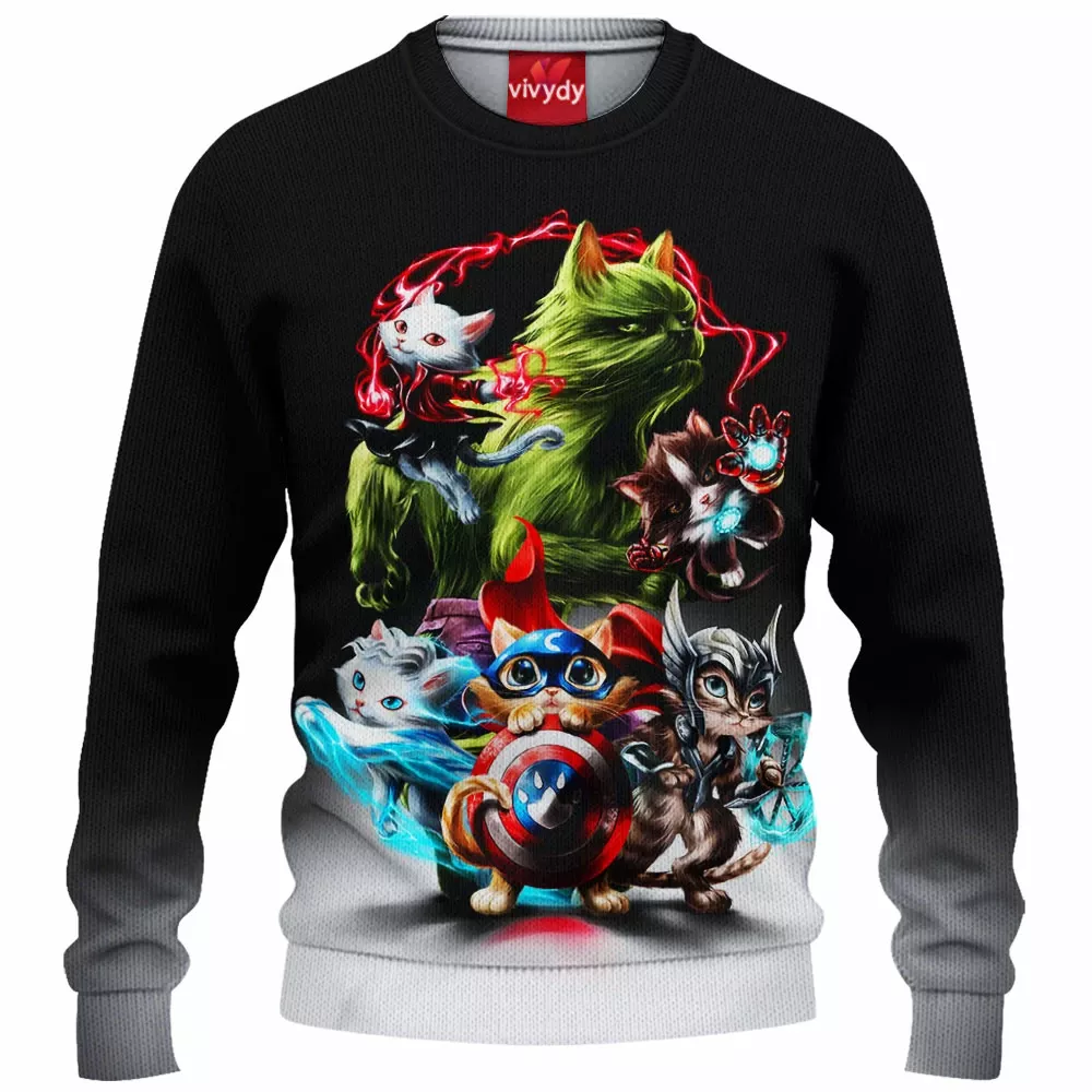 Cat Avengers Knitted Sweater