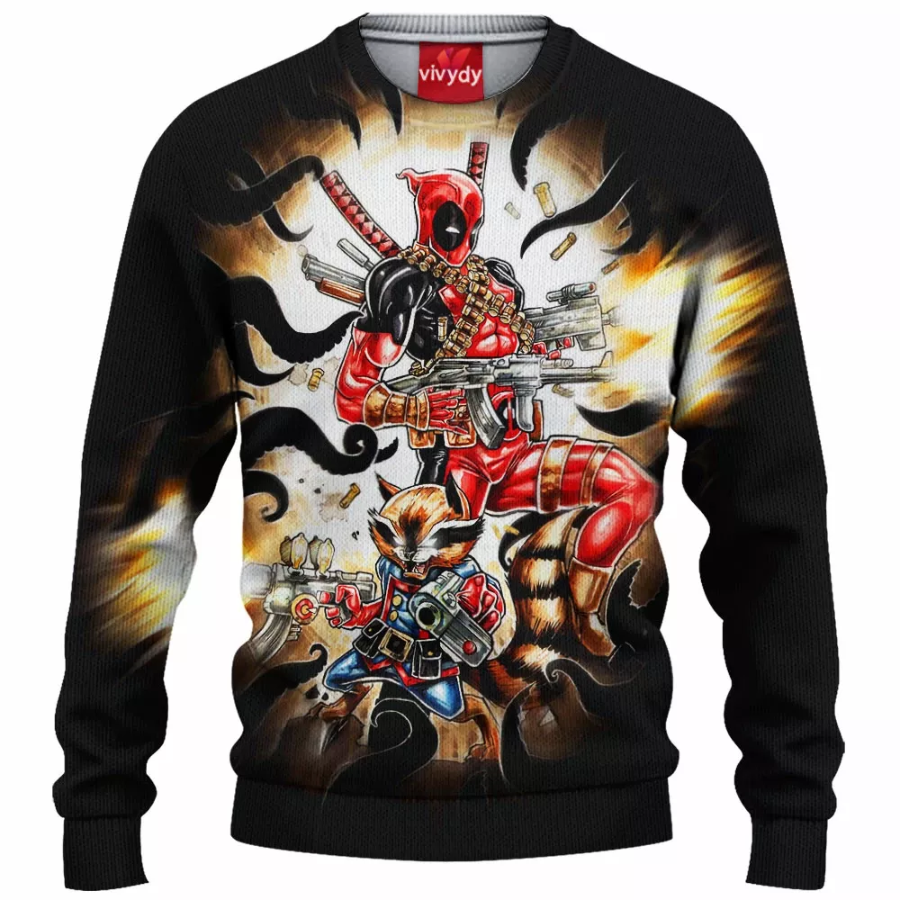 Deadpool And Rocket Raccoon 417916343 Knitted Sweater