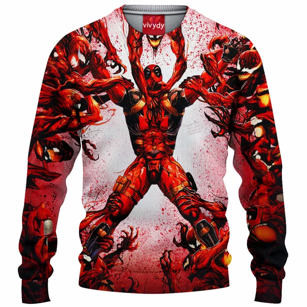 Carnage vs Deadpool Knitted Sweater