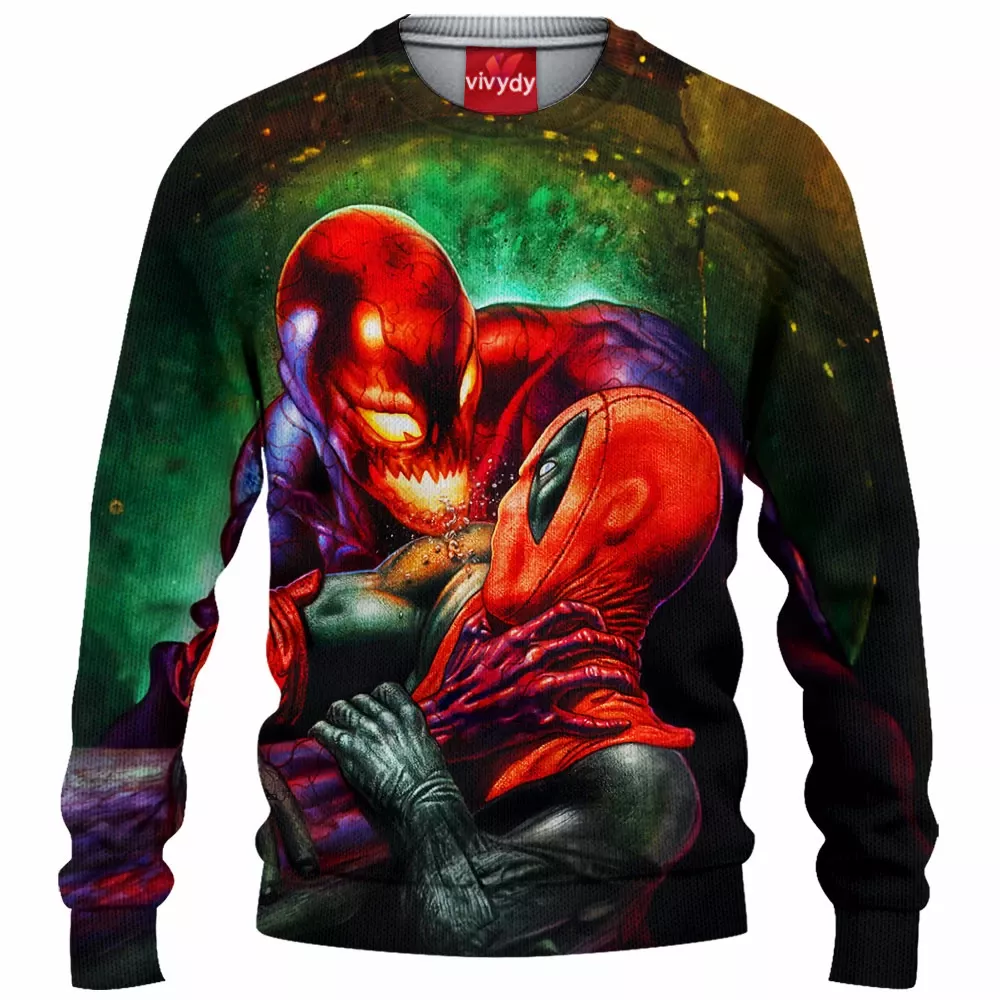 Carnage vs Deadpool Knitted Sweater