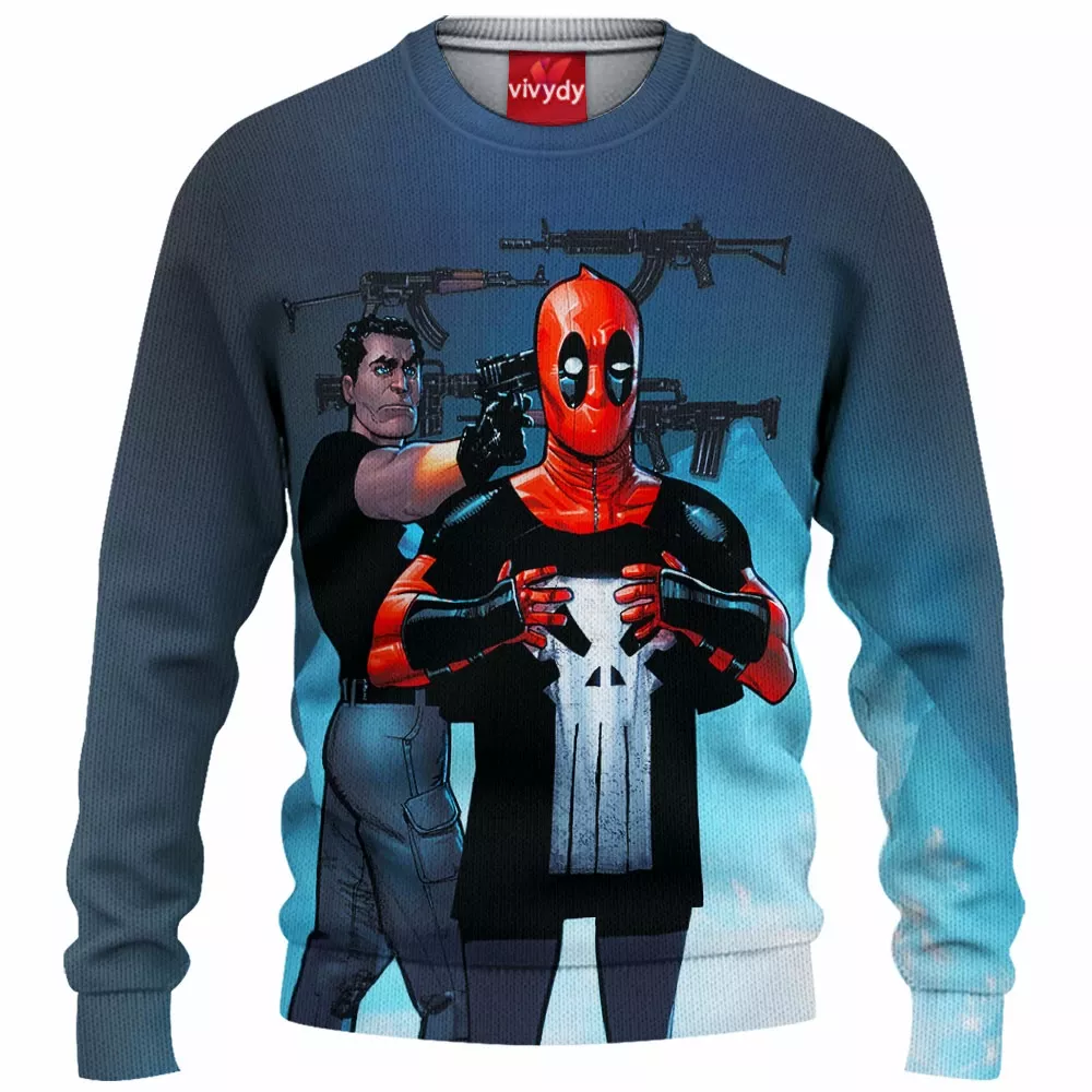 Punisher Deadpool Knitted Sweater