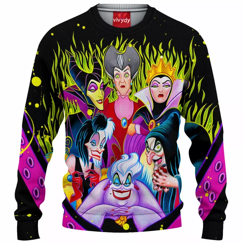 Animated Female Villains Knitted Sweater