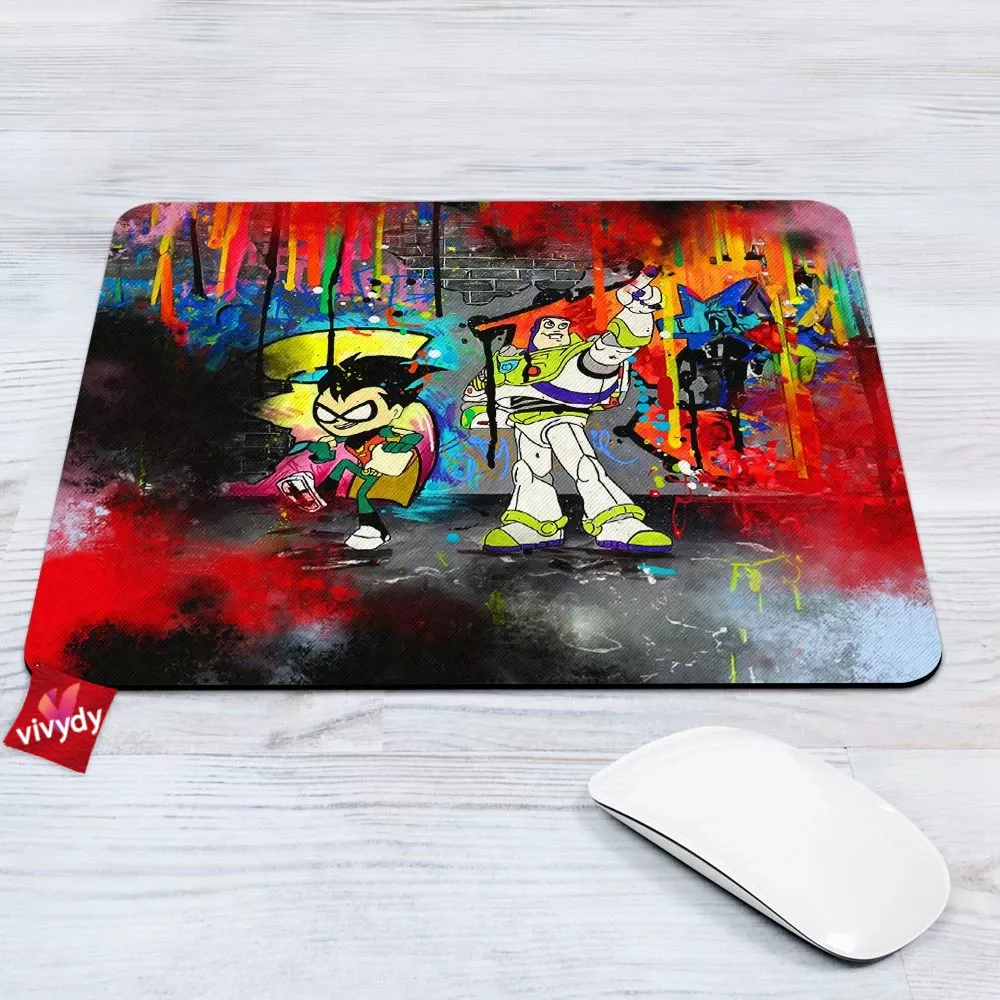 Robin and Buzz Lightyear Mouse Pad