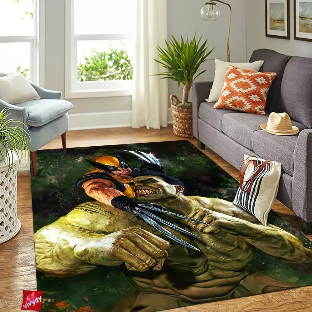 Wolverine Hulk Rectangle Rug