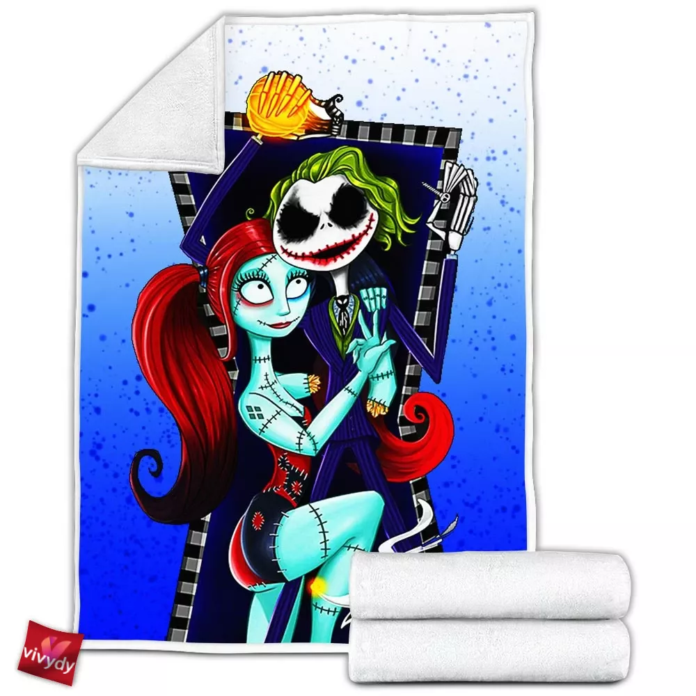 Harley Quinn Sally Joker Jack Fleece Blanket