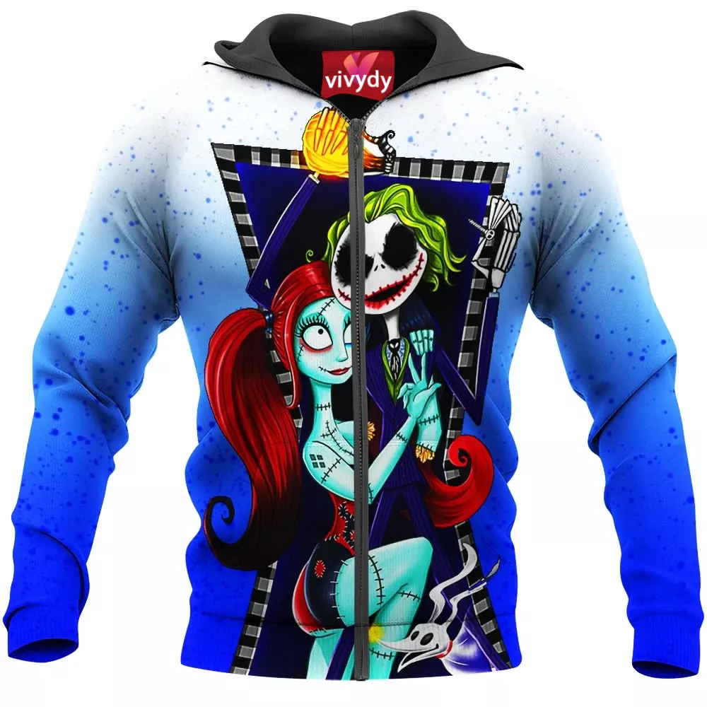 Harley Quinn Sally Joker Jack Zip Hoodie