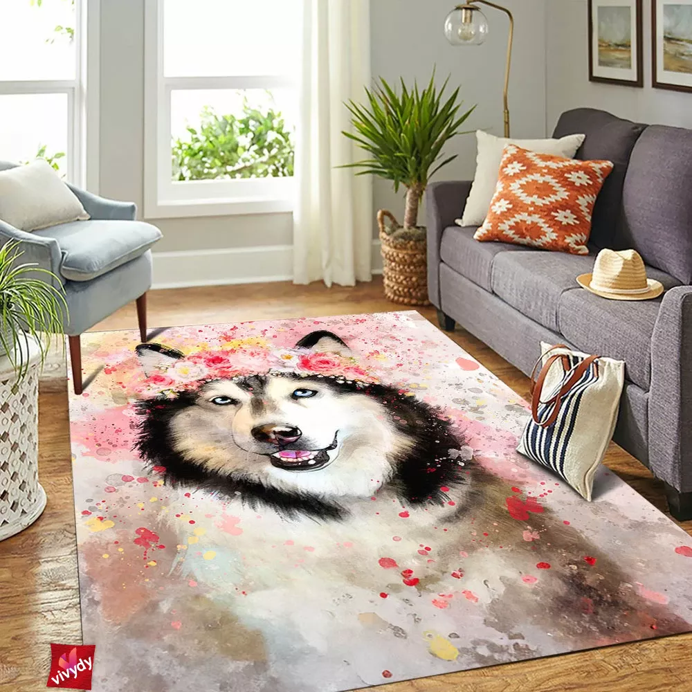 Flower Husky Rectangle Rug